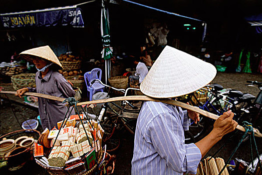 越南,胡志明市,地区,一个,女人,商品