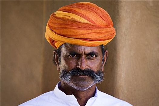 印度,男人,穿,缠头巾,北印度,亚洲