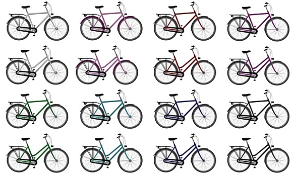 彩色,男性,女性,自行车