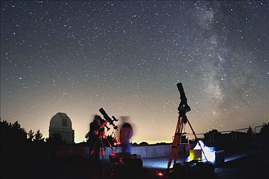西班牙,观测,望远镜,星空,银河,圆顶,背景