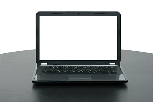 笔记本电脑,留白,显示屏,木桌子