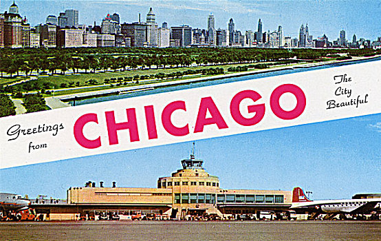 芝加哥,城市,明信片