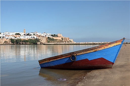 渔船,海滩,拉巴特,摩洛哥
