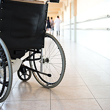 轮椅,停放,医院,走廊