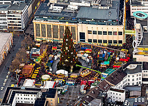 圣诞市场,多特蒙德,大,圣诞树