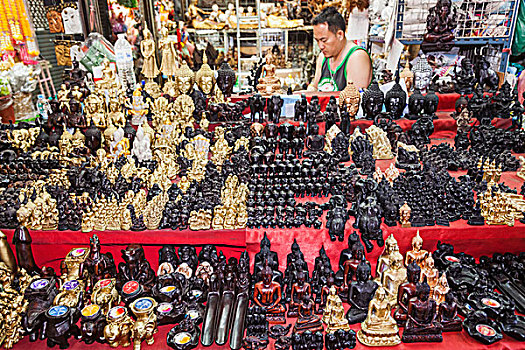 泰国,曼谷,市场,店面展示,纪念品,工艺品