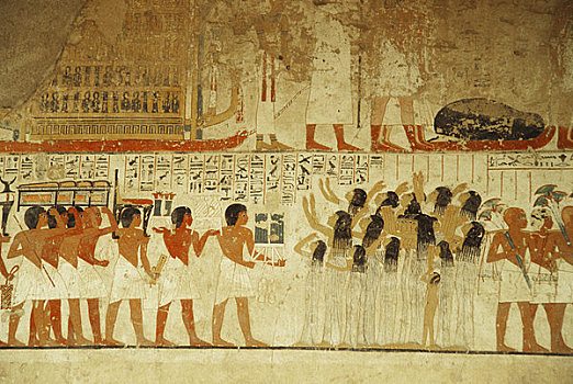埃及,靠近,路克索神庙,古老,象形文字,墓地,国王