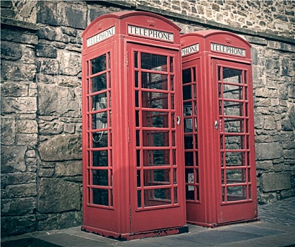 复古,看,伦敦,电话亭