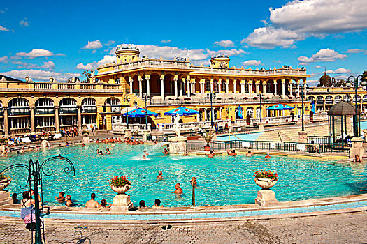 热浴,城市公园,布达佩斯,匈牙利,欧洲