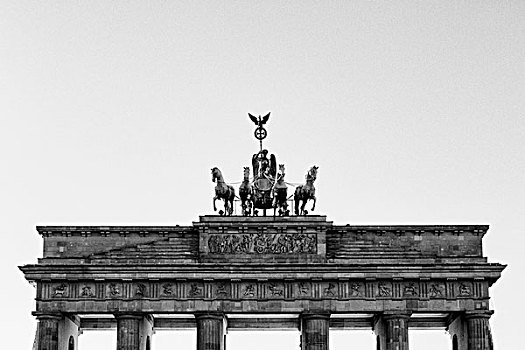 高,局部,勃兰登堡门,天空,柏林,德国
