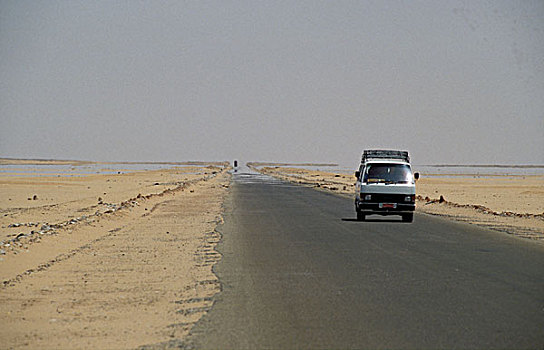 道路,荒芜,阿斯旺,撒哈拉沙漠,埃及,北非,非洲