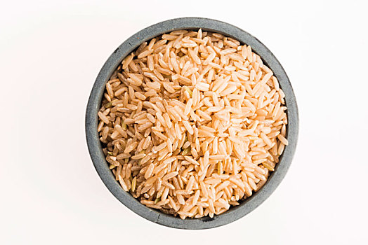糙米,碗,隔绝,白色背景,背景