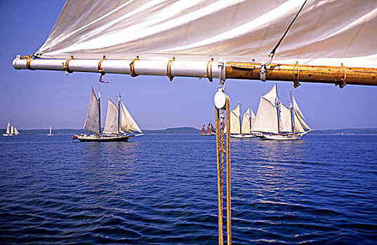 纵帆船,缅因,美国