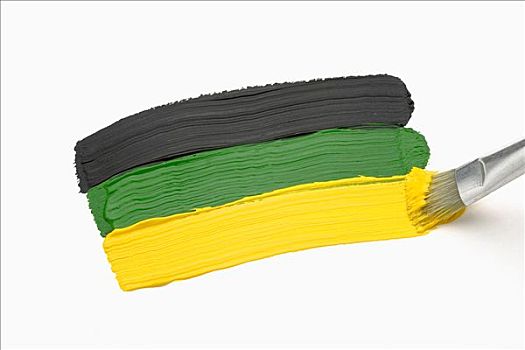 黑色,黄色,绿色,漆刷