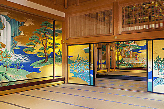 日本,九州,熊本,城堡,宫殿,室内,壁画