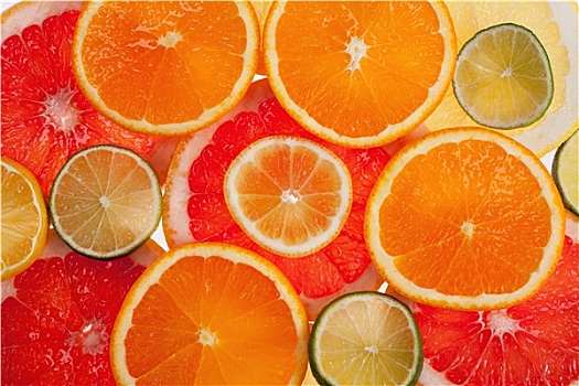 背景,不同,彩色,切片,柑橘,特写