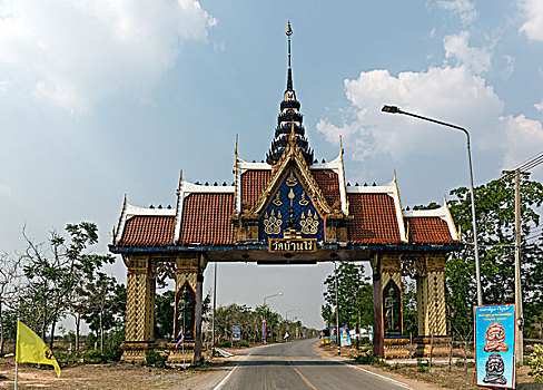 入口,大门,大象,庙宇,寺院,省,泰国,亚洲
