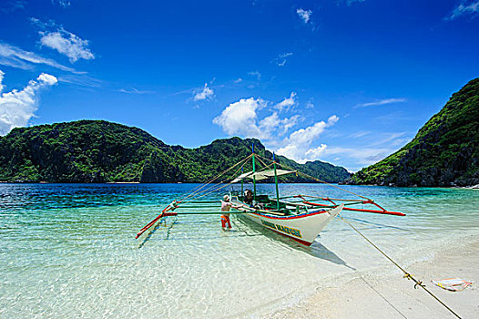 船,清水,群岛,巴拉望岛,菲律宾
