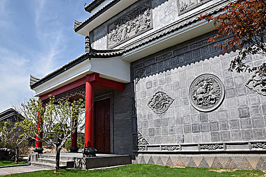 唐语砖雕影壁