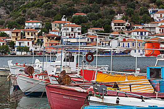 希腊,塞萨利,半岛,城镇景色,港口