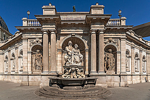 喷泉,塑像,棱堡,维也纳,奥地利,欧洲