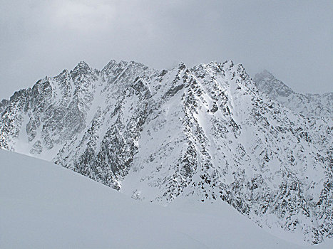 顶峰,冬天,阿尔卑斯山,提洛尔,奥地利