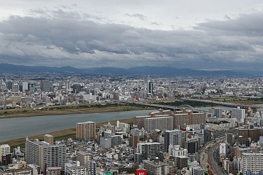 大阪,梅田蓝天大厦,俯拍