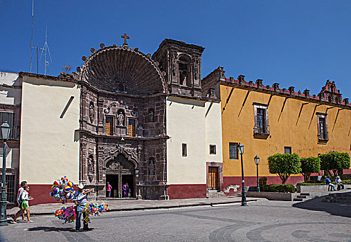 墨西哥,瓜纳华托,圣米格尔,教堂,18世纪,门口,气球,销售,旧金山,广场