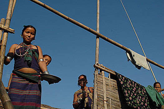 头像,部族,女人,儿童,孟加拉,二月,2007年