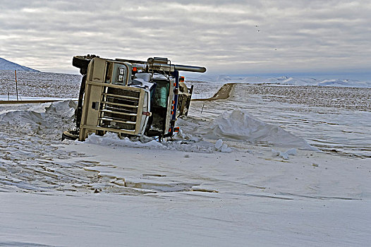 戴珀斯特公路,碎石路,颠倒,卡车,育空,加拿大,北美