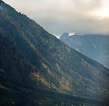 滑翔机,飞跃,阿尔卑斯山,萨尔茨堡,奥地利