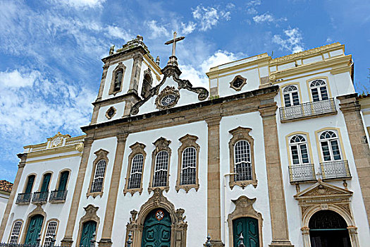 多米尼加,教堂,世纪,葡萄牙,建筑,洛可可风格,耶稣广场,方形,萨尔瓦多,巴伊亚,城市,神圣,东北方,海岸