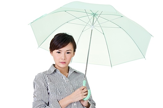 职业女性,拿着,伞