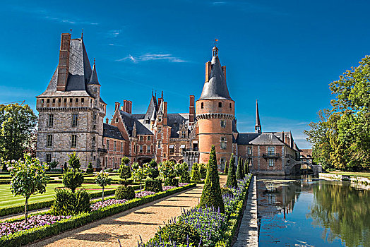 法国,中心,卢瓦尔河谷,城堡,正规花园