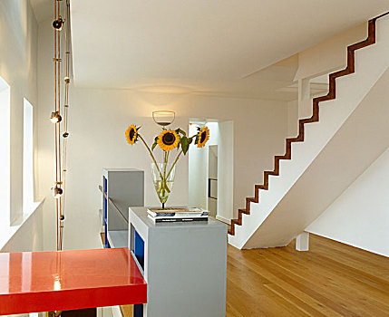 几何,线条,楼梯,色彩,存储,一起,现代,大厅