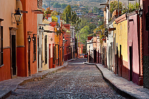 墨西哥,瓜纳华托,彩色,街道