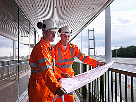 桥,工人,检查,工程,吊桥,英国,时间