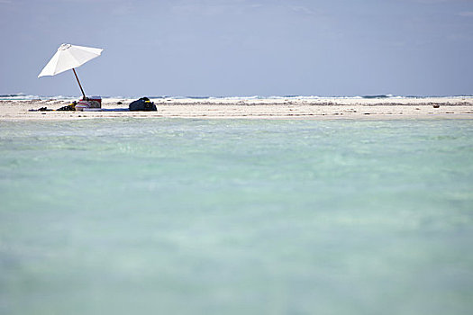 海滩伞,岸边,开曼群岛