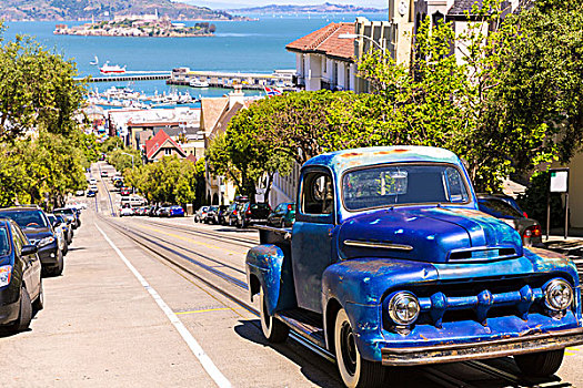 旧金山,老爷车,阿尔卡特拉斯岛,加利福尼亚
