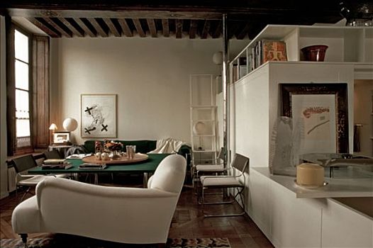 客厅,椅子,沙发,桌子,地毯,木地板,书架
