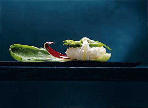 素食主义,寿司,绿芦笋,小白菜