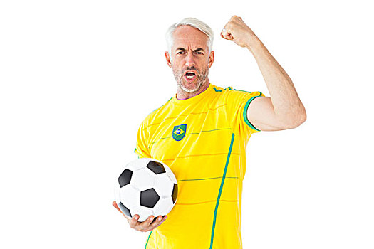 欢呼,巴西人,球迷,黄色