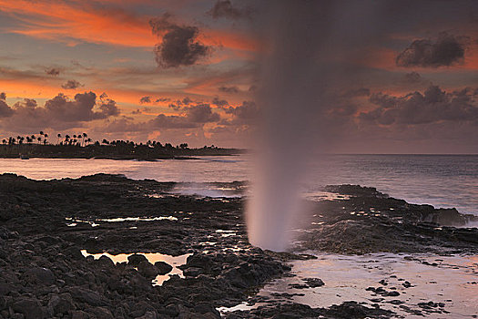 岩石构造,海岸,考艾岛,夏威夷,美国