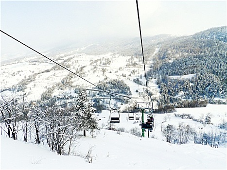索道,滑雪缆车,滑雪,区域,意大利