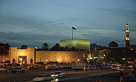 阿曼,尼日瓦,堡垒,清真寺