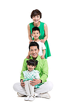 快乐的绿色环保家庭