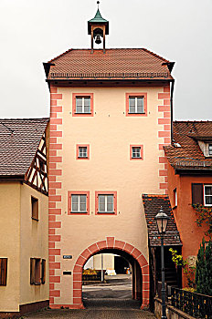 大门,15世纪,佩格尼茨,中弗兰肯,德国,巴伐利亚,欧洲