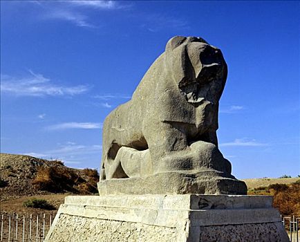 狮子,巴比伦,雕塑,省,伊拉克,中东
