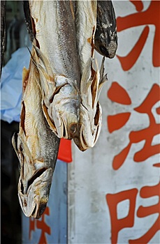 咸味,鱼肉,悬挂,香港