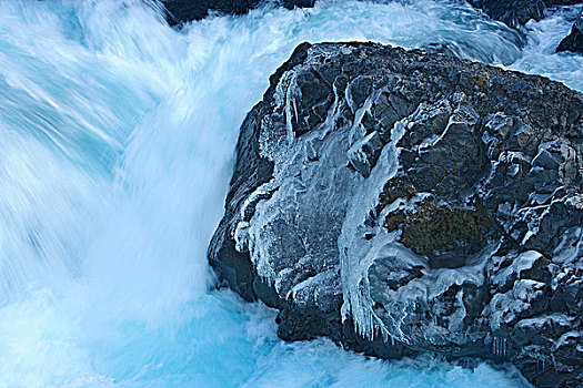 急流,石头,冰岛